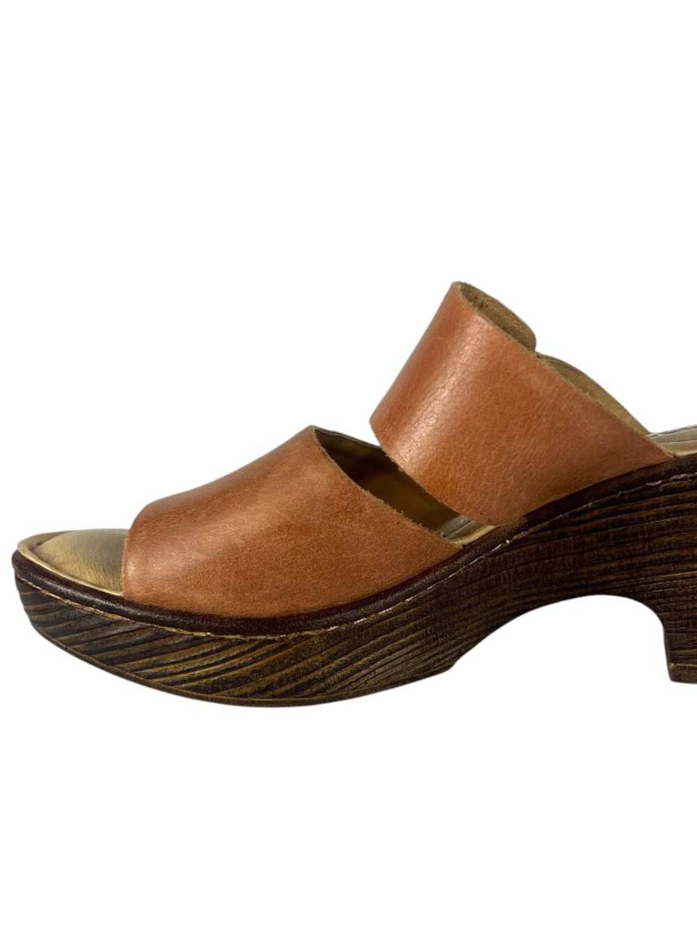 Born Women's Leather F40706 Platform Wedge Heeled Sandal in Cuero Brown Size 7 - Picture 7 of 11